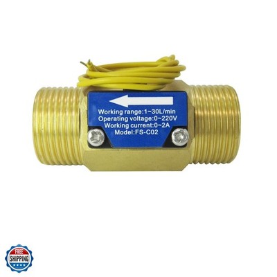 FS-C02 G3/4'' BSP Male Thread Brass Water Flow Switch 1-30L/min, 0-2A/ 0-220VA...
