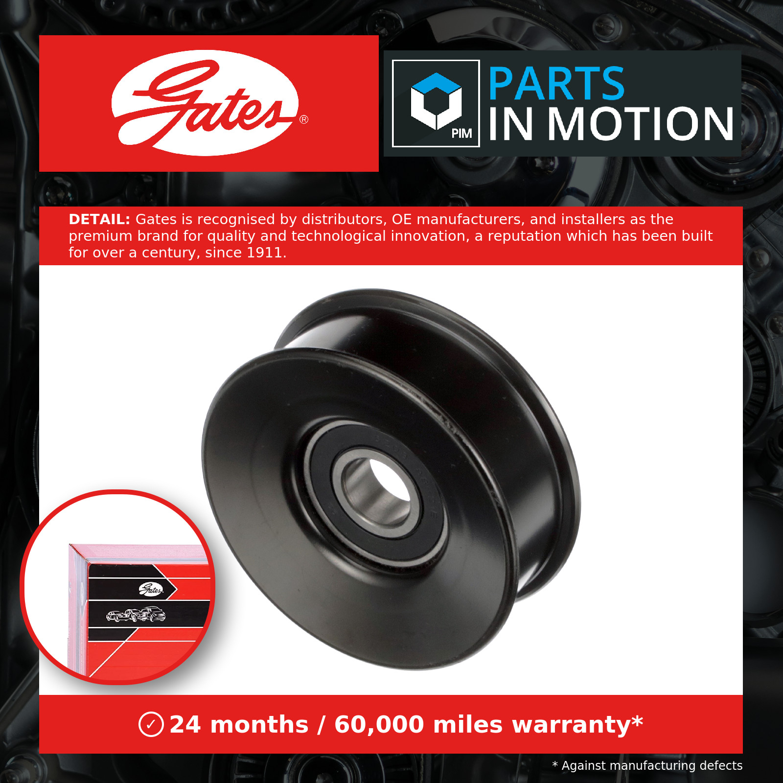 Aux Belt Idler Pulley fits JAGUAR XKR X150 4.2 06 to 14 Guide Deflection Gates