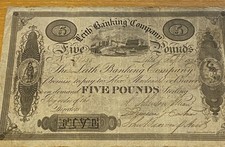 Scotland Leith Banking Company £5 Five Pound Note 1820s Very Rare