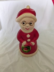 Vintage Christmas 1970s Union Mrs. Santa Claus plastic blow mold  - no cord