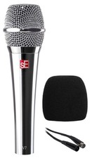 Se Electronics V7 CHROME Dynamic Microphone Handheld Mic External Windscreen