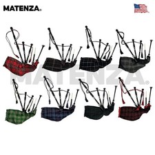 Matenza Great Highland Bagpipes  Rosewood  Silver Mounts  9 Tartan Options