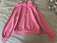 Janie and Jack Pink Pullover Sweatshirt Half Zip Mock Neck Cotton Teen 16