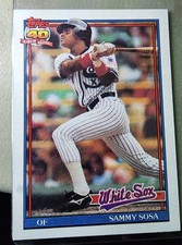 1991 Topps Sammy Sosa #414  ERROR birthday Base 40 Years Topps Baseball Card