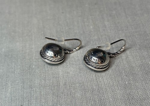 David Yurman  round Blue Topaz surrounded by diamonds, Cerise drop earrings - Picture 15 of 16