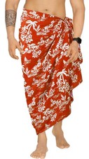 Men's Sarong Swim Wrap Bath Pareo Beach Size Floral