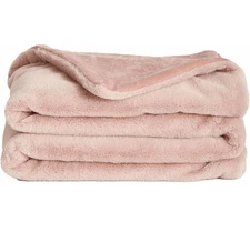 UnHide Lil' Marsh 50 x 60” S Vegan Faux Fur SOFT Blanket – ROSY BABY Pink - NEW