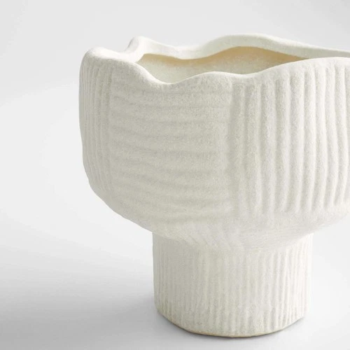 Cyan Design 11467 Astreae White Pedestal Bowl, Small - Picture 5 of 6