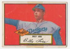 1952 Topps Set Break #20 Billy Loes Tape Vintage Black Back Baseball Card