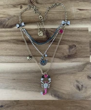 Betsey Johnson enamel scorpion necklace jewelry NWOT