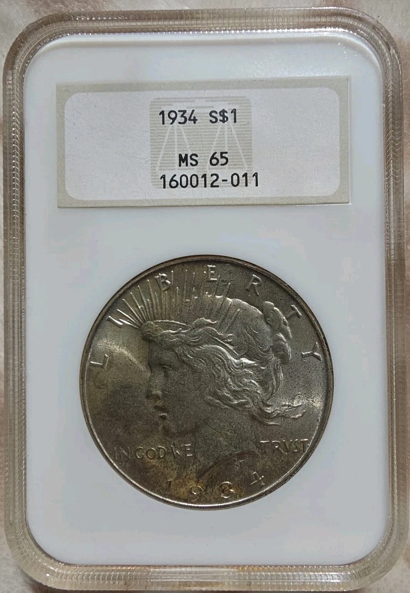 Silver MS 65 Graded 1934 Year Peace Dollars (1921-1935) for sale