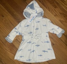 Carter's Just One You Baby Boy Shark Robe w/ Hood! 0-9mos! NEW!
