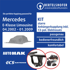 Für MERCEDES E-Klasse Limousine Typ W211 02- AHK starr +13pol spez E-Satz TOP Für MERCEDES E-Klasse Limousine Typ W211 02- AHK starr +13pol spez E-Satz TOP