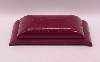 Vintage 1940s Bakelite ELGIN Presentation Watch Box, Velvet & Silk Lady Elgin