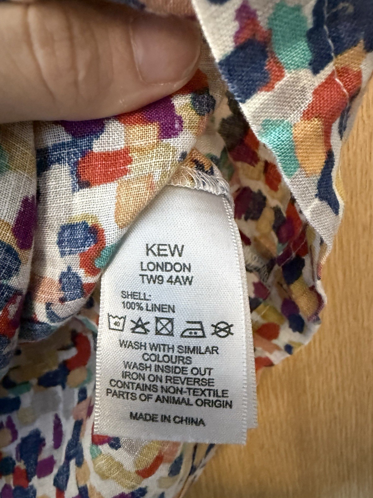 Women’s Kew 159 Colourful Spotty Top Size Small 100% Linen image 4