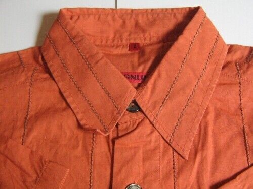 C0483 Signum Chemise à Manches Courtes TAILLE S Orange Cousu comme Neuf - Photo 1/1