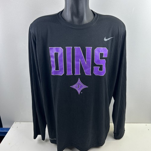 Furman Paladins Long SleeveT Shirt XX-Large Nike Regular Fit Purple “Dins”