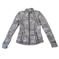 Lululemon Define Jacket 6 Heathered Gray Black Full Zip Stretch Yoga Athleisure