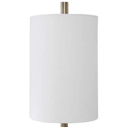 Modern Buffet Table Lamp 40" Tall Brass White Drum Shade for Bedroom Living Room - Picture 6 of 8