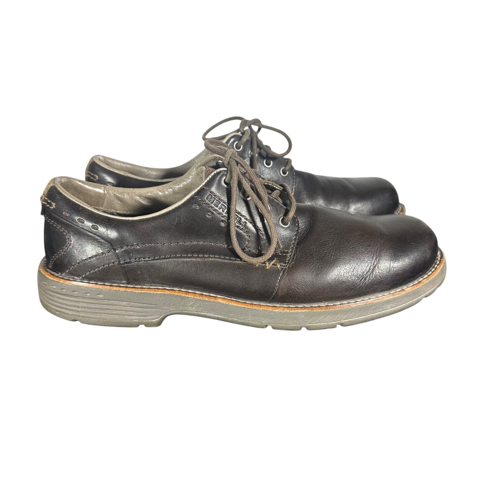 SCARPE ELEGANTI OXFORD MERRELL REALM UOMO EXPRESSO PELLE STRINGATE TAGLIA 10