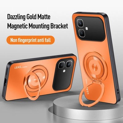 For Infinix Smart 20, Luxury Hybrid Armor Ring Holder Stand Magnetic Case Cover