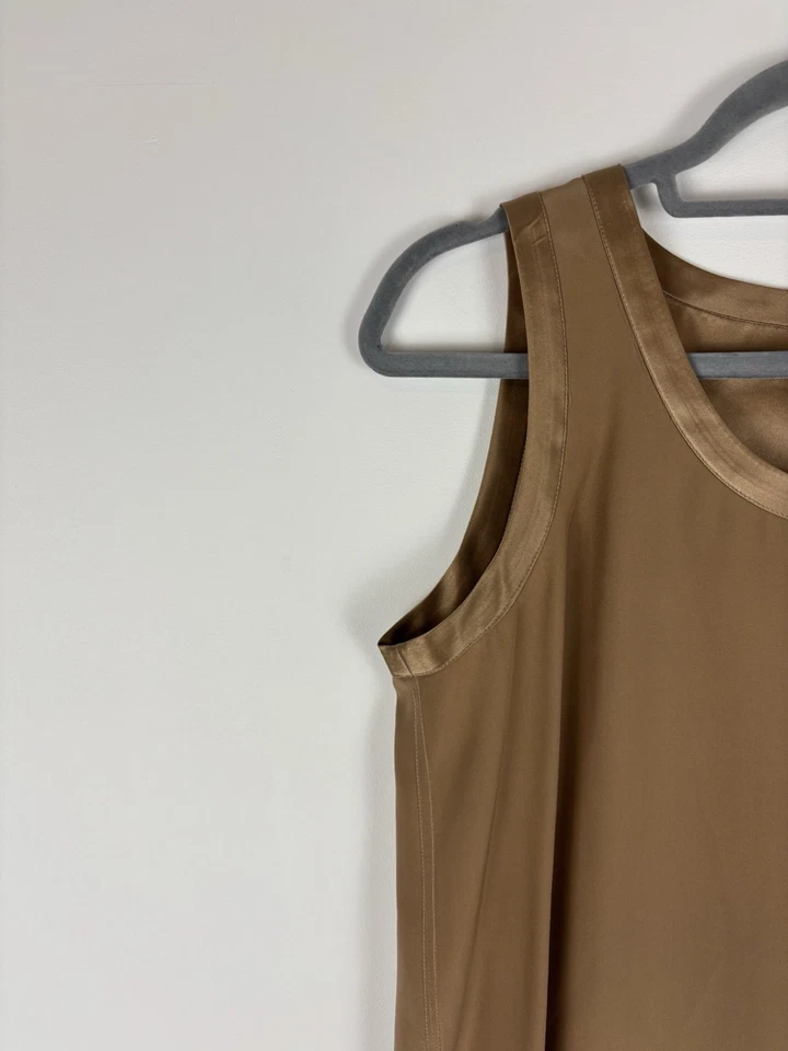 Camiseta sin mangas de seda Lafayette 148 talla mediana marrón sin mangas ligera reversible Foto 4 de 4