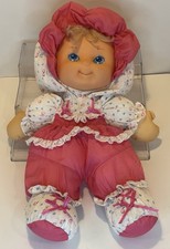 Vintage Fisher-Price Puffalump Kids Baby Doll Dark Pink 13 Floppy Doll 1990s