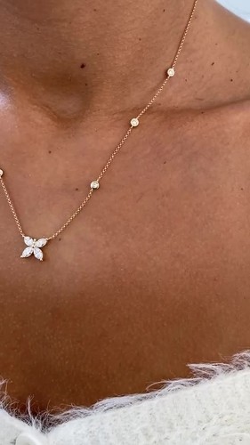 14k Yellow Gold Chain Necklace 1.17ct F/VS Mix Shape Lab Created Diamond - Video 1 of 1
