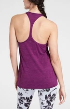 Athleta High Neck Shadow Stripe Chi Racerback Tank Top Women's XL Purple Active