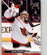 2022-23 Upper Deck Anton Forsberg #128 Ottawa Senators