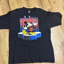 Vintage XL MICKEY NORTH DAKOTA Graphic T-Shirt By Velva Sheen Made in USA