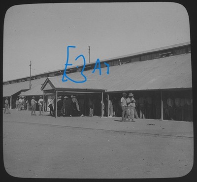 Photo KIMBERLEY MINE COMPOUND SOUTH AFRICA C1910 Magic Lantern Slide NO38