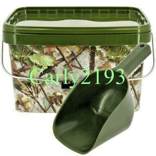 BAITING SPOON & 12.5 L BAIT BUCKET CARP FISHING BAIT BOILIES SPOD KIT