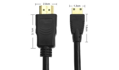 Kircuit Mini HDMI 1080P A/V TV Video Cable Cord For Canon Eos Powershot Camera Htc 100