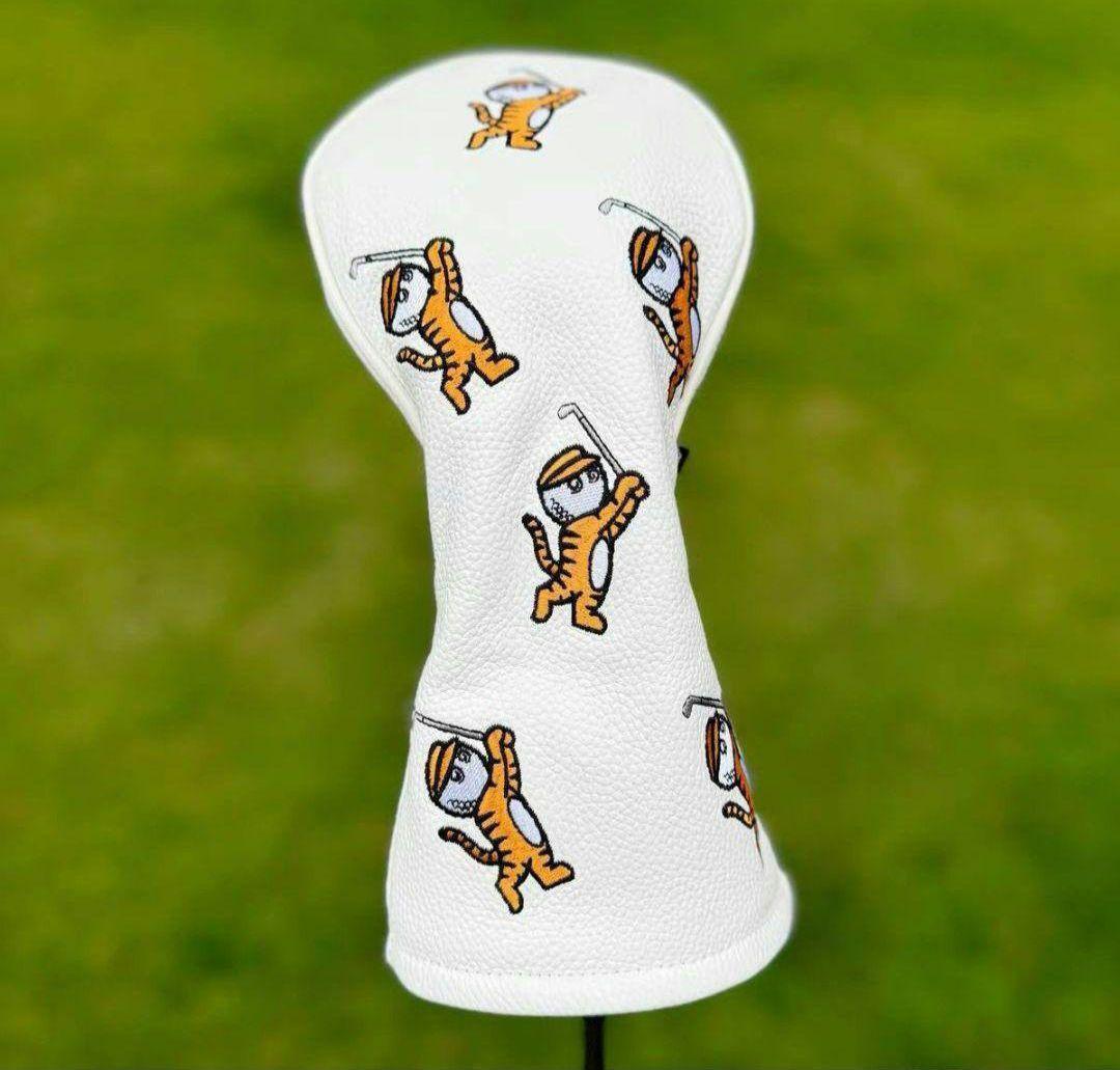 Malbon Golf 3-Piece Headcover Set White PU Leather Driver