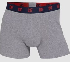  24 CR7 Cristiano Ronaldo Men's Gray Underwear Cotton Logo Modern Trunk Size L