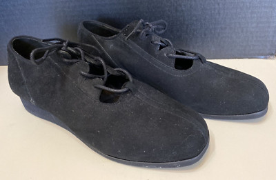 Drew Nicole Black Suede Womens Lace-up Shoe 10172 Comfort Orthopedic 8N
