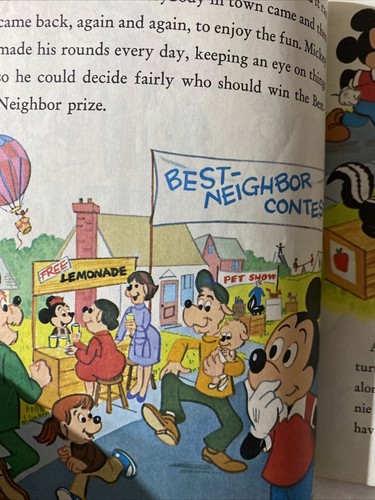 DISNEY’S MICKEY MOUSE AND THE BEST-NEIGHBOR CONTEST, 5th 1978 Little Golden Book - Picture 16 of 20