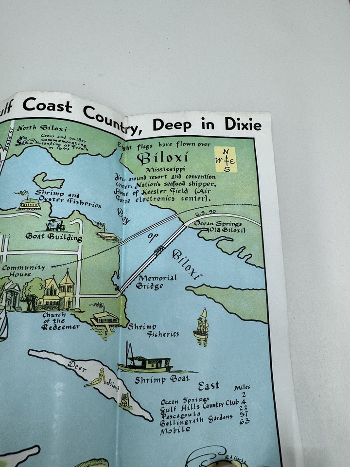 biloxi mississippi gulf coast travel map brochure eBay