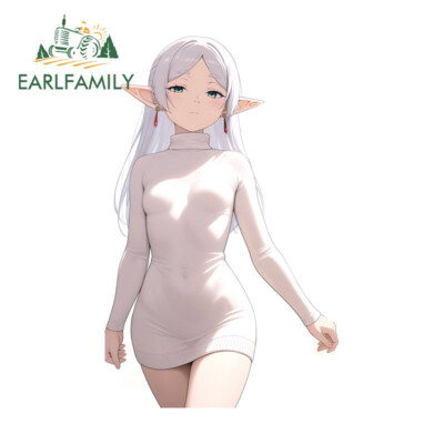 EARLFAMILY 5.1'' Frieren Anime Girl Car Stickers Laptop Helmet Host JDM Decals
