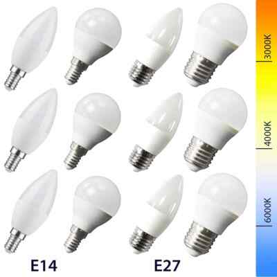 1W LED Leuchtmittel E14 E27 LED Kugel Birne Kerze warmweiß neutralweiß kaltweiß