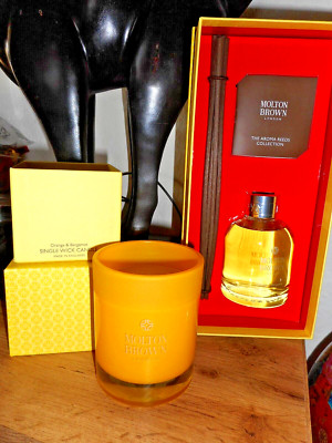MOLTON BROWN Aroma Reeds Orange / Bergamot  150 ml + Duftkerze 180 g Set NEU OVP