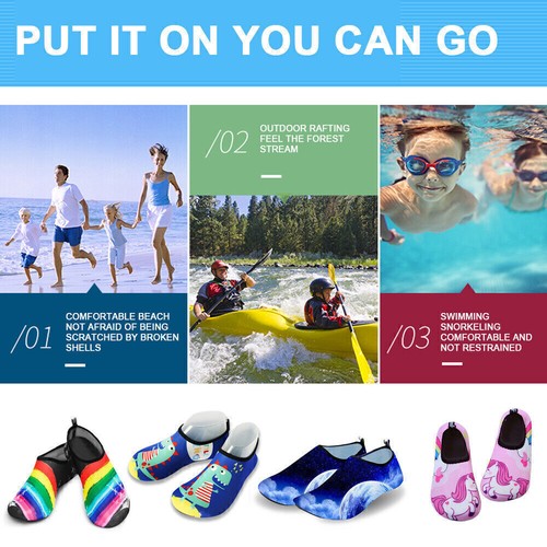 Kinder Wasserschuhe Rutschfeste Aquaschuhe Badeschuhe Strandschuhe Schwimmschuhe - Bild 7 von 19