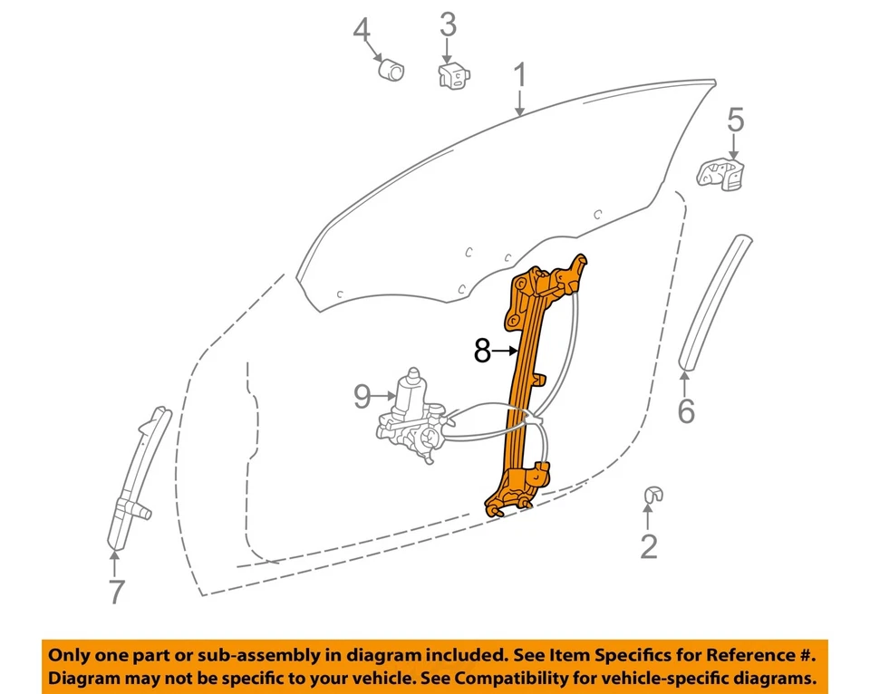 Регулятор окна передней правой двери основание PN 062040-1450 OEM 02 10 Lexus SC430 - Изображение 3 из 4