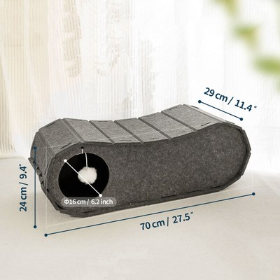 Cat Tunnel Bed Felt Nest Large Indoor Cat Cave House Cat Hideaway Nap Rest Bed