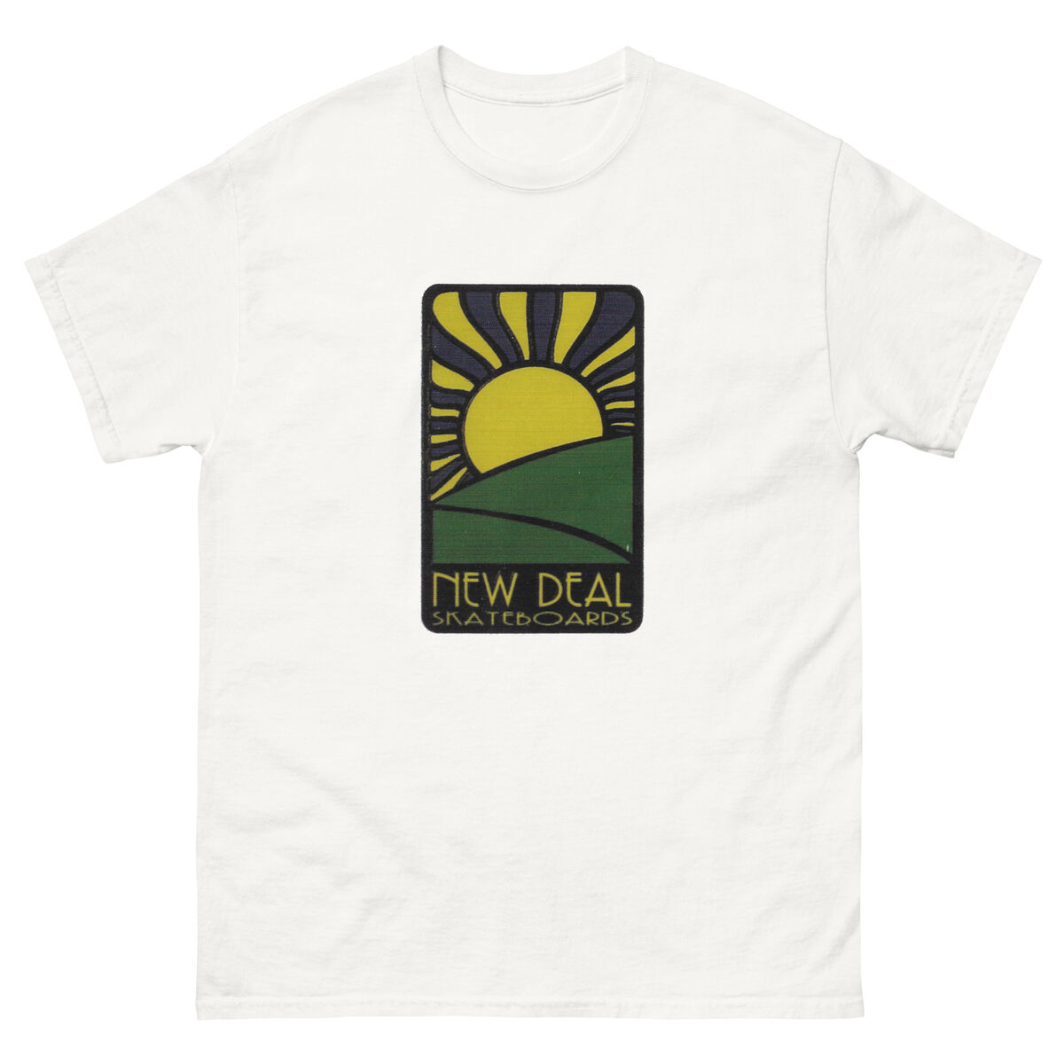 NEW DEAL Skateboards Vintage Retro 80s skateboarding t shirt NEW DEAL Skateboards Vintage Retro 80s skateboarding t shirt