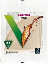 Hario V60 Paper Coffee Filter Size 03 Natural 100ct