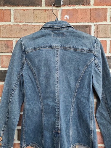 Womens LEVIS STRAUSS Signature Tailored Jean Denim Jacket Pockets Blazer Small - Picture 6 of 8