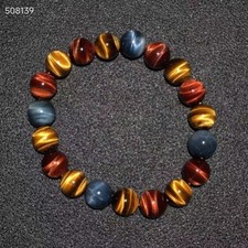 Natural Colorful Tiger Eye Gemstone Round Beads Bracelet 10mm