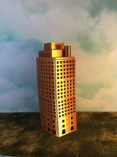 COPPER Metallic OFFICE SKYSCRAPER Building N Scale 1:160 Add Floors to Customize - Picture 5 of 10